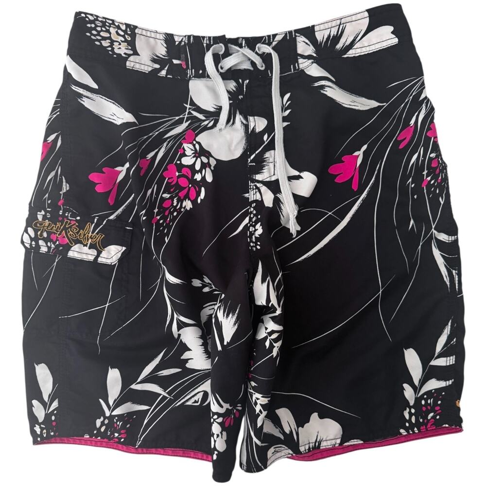 Quiksilver Floral Board Shorts Black Pink Mens 32